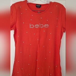 NWT Bebe Vibrant Orange T Shirt